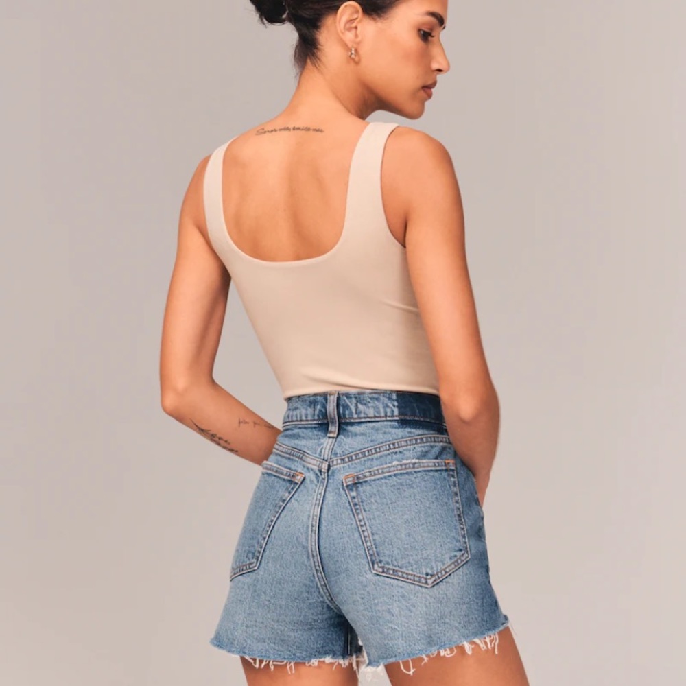 High rise mom jean shorts